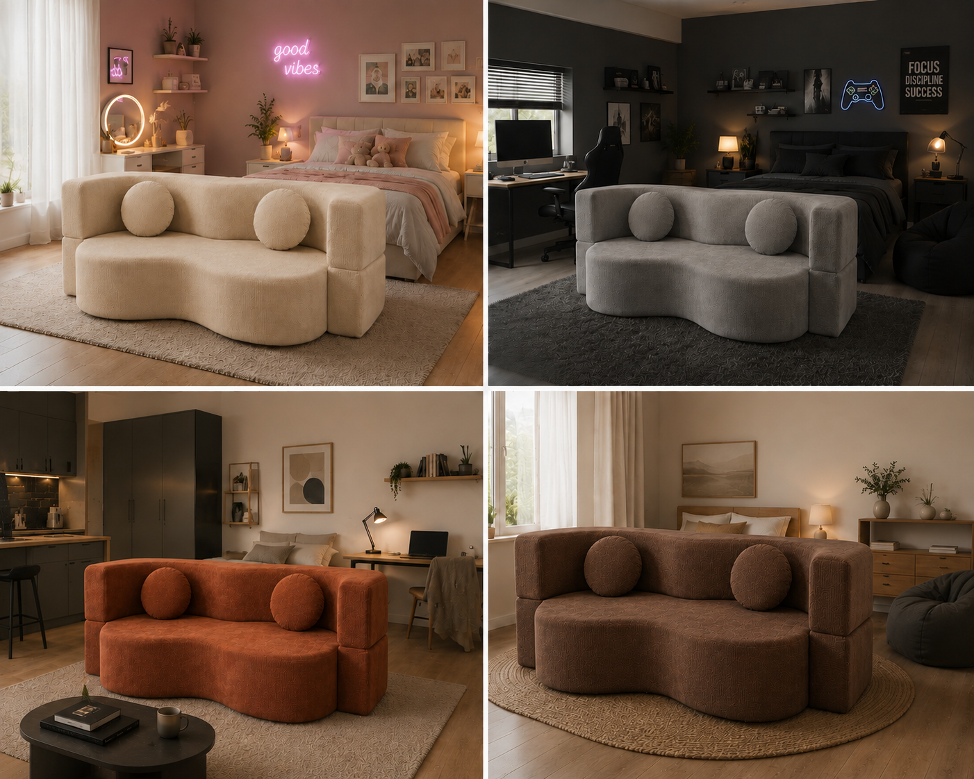 Canapé-lit convertible Targa – 200 × 100 cm, 4 coloris